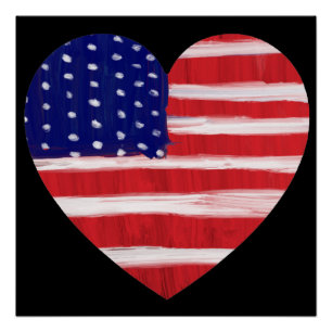 Herz in Flag-Farben Poster
