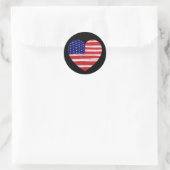 Herz in Flag-Farben Runder Aufkleber (Tasche)
