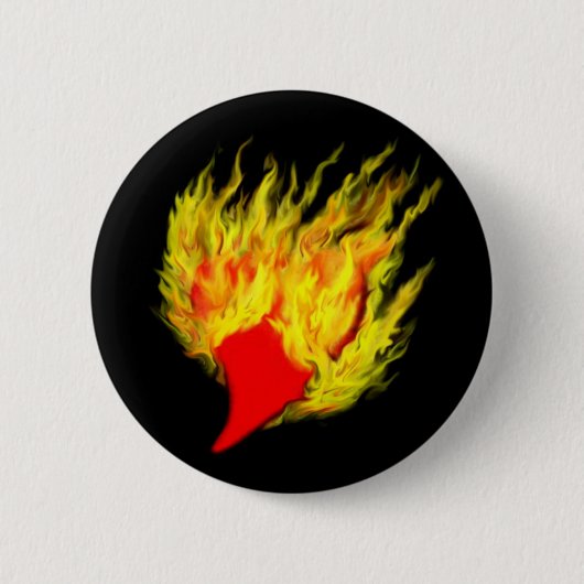 Herz in Flammen Button (Vorderseite)