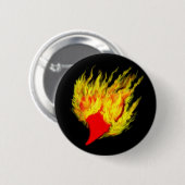 Herz in Flammen Button (Vorne & Hinten)