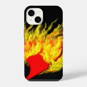 Herz in Flammen iPhone 14 Hülle