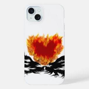 Herz in Flammen iPhone 15 Plus Hülle