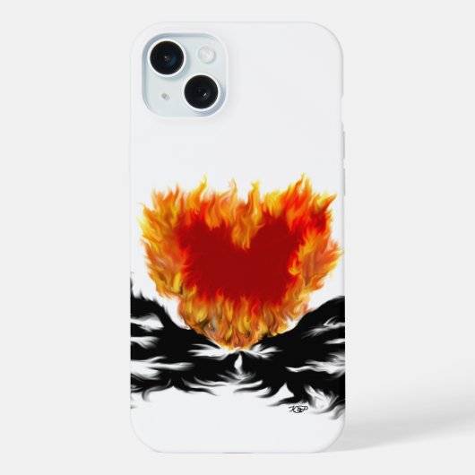 Herz in Flammen iPhone Hülle (Rückseite)