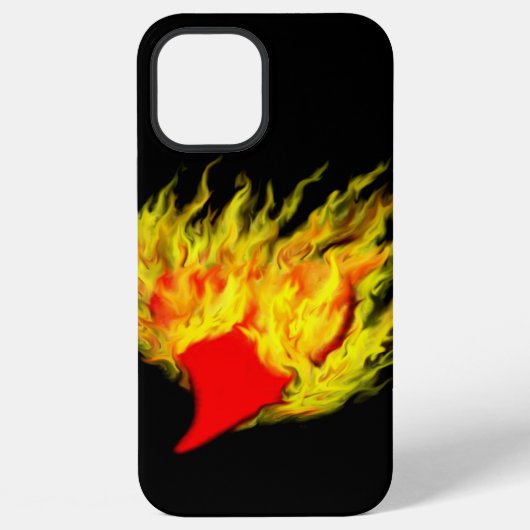 Herz in Flammen iPhone Hülle (Rückseite)