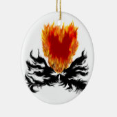 Herz in Flammen Keramikornament (Rechts)