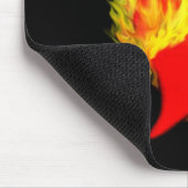 Herz in Flammen Mousepad (Ecke)