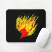 Herz in Flammen Mousepad (Mit Mouse)