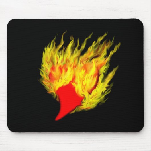 Herz in Flammen Mousepad (Vorne)