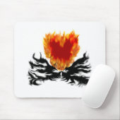 Herz in Flammen Mousepad (Mit Mouse)