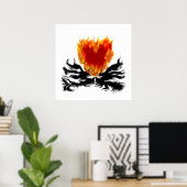 Herz in Flammen Poster (Heimbüro)