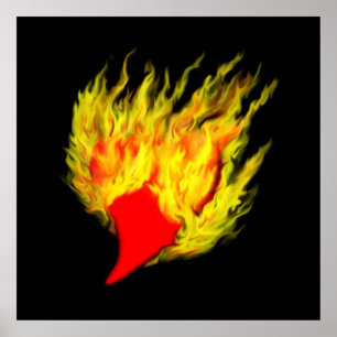 Herz in Flammen Poster