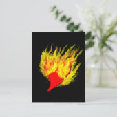 Herz in Flammen Postkarte (Stehend Vorderseite)