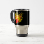 Herz in Flammen Reisebecher (Vorderseite Links)