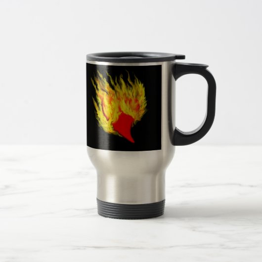 Herz in Flammen Reisebecher (Rechts)