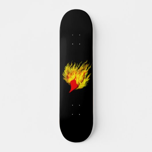 Herz in Flammen Skateboard (Vorne)