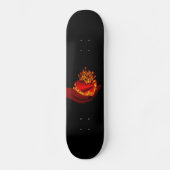 Herz in Flammen Skateboard (Vorderseite)