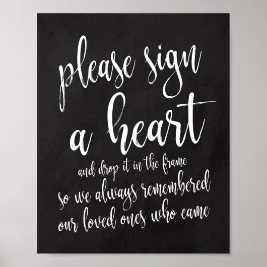 Herz in Frame Chalkboard Hochzeit 8x10 Zeichen fal Poster (Vorne)