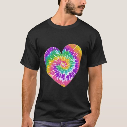 Herz in Gefärbte Krawatte T-Shirt (Vorderseite)