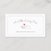 Herz in Hand Ältere Mit Behinderung Pfleger Visitenkarte (Vorderseite)