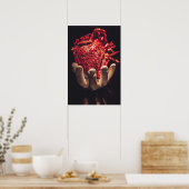 "Herz in Hand drucken", "Poster Paper (Matte)frame Poster (Küche)