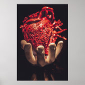 "Herz in Hand drucken", "Poster Paper (Matte)frame Poster (Vorne)