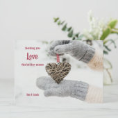 Herz-in-Hand-Urlaubskarte Einladung (Stehend Vorderseite)