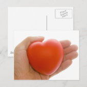 Herz in Handfläche Postkarte (Vorne/Hinten)