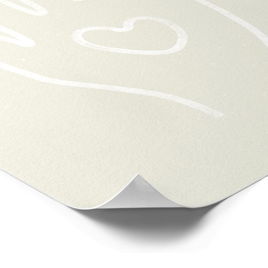 Herz in Handkunstdruck - Eggshell Poster (Ecke)