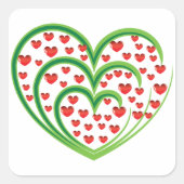 Herz in Herz-Aufklebern Quadratischer Aufkleber (Vorderseite)