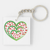 Herz in Herz-Schlüsselanhänger Schlüsselanhänger (Rückseite)