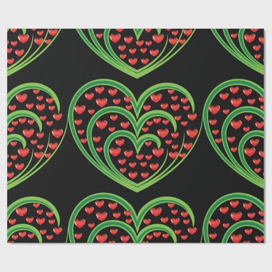 Herz in Herz-Umschlagpapier Geschenkpapier (Flach)