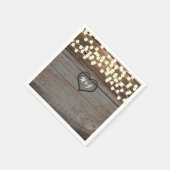 Herz in Holz Land Rustikal & Lichter Serviette (Ecke)