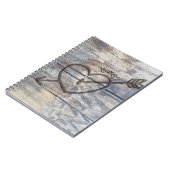 Herz in Holz Liebe Vögel rustikal Notizblock (Linke Seite)