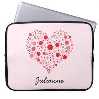 Herz in Punkten Laptopschutzhülle