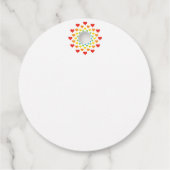 Herz in Regenbogenfarbe Geschenkanhänger (Rückseite)