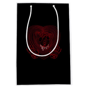 Herz in Rot weinen - Skeletthörnchen Mittlere Geschenktüte