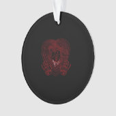 Herz in Rot weinen - Skeletthörnchen Ornament (Vorderseite)