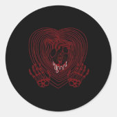 Herz in Rot weinen - Skeletthörnchen Runder Aufkleber (Vorderseite)