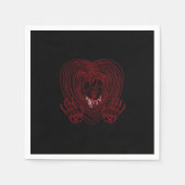 Herz in Rot weinen - Skeletthörnchen Serviette (Vorderseite)