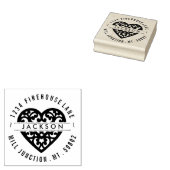 Herz in Rücksendeadresse Briefmarke Gummistempel (Stempel)