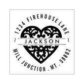 Herz in Rücksendeadresse Briefmarke Gummistempel (Prägung)