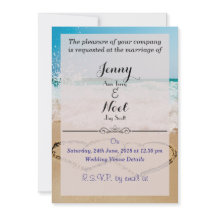 Herz in Sand Beach Einladung Hochzeit