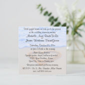 Herz in Sand Beach Hochzeit mit UAWG Einladung (Stehend Vorderseite)