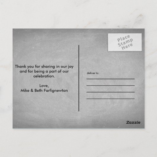 Herz in Sand Danke Postkarte (Rückseite)