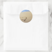 Herz in Sand Runder Aufkleber (Tasche)