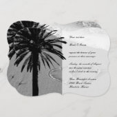 Herz in Sand Tropical Strand Hochzeit Einladungen (Vorne/Hinten)