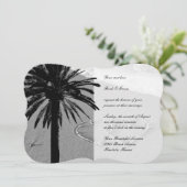 Herz in Sand Tropical Strand Hochzeit Einladungen (Stehend Vorderseite)