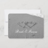 Herz in Sand UAWG Hochzeitskarten | Strand RSVP Karte (Rückseite)