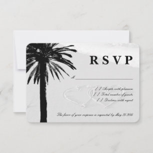 Herz in Sand UAWG Hochzeitskarten Strand RSVP Karte