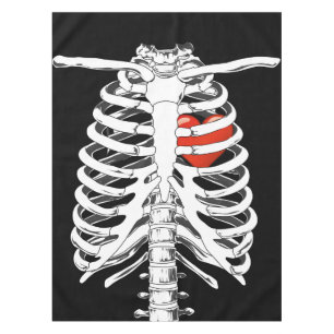 Herz in Skeleton Käfig-Halloween-Tischdecke Tischdecke
